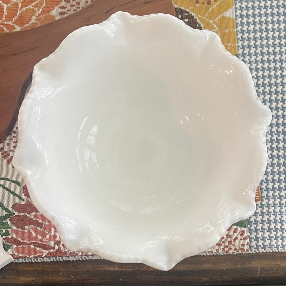 Elegant White Milk Glass Pedestal Vase - Picture 4 of 4